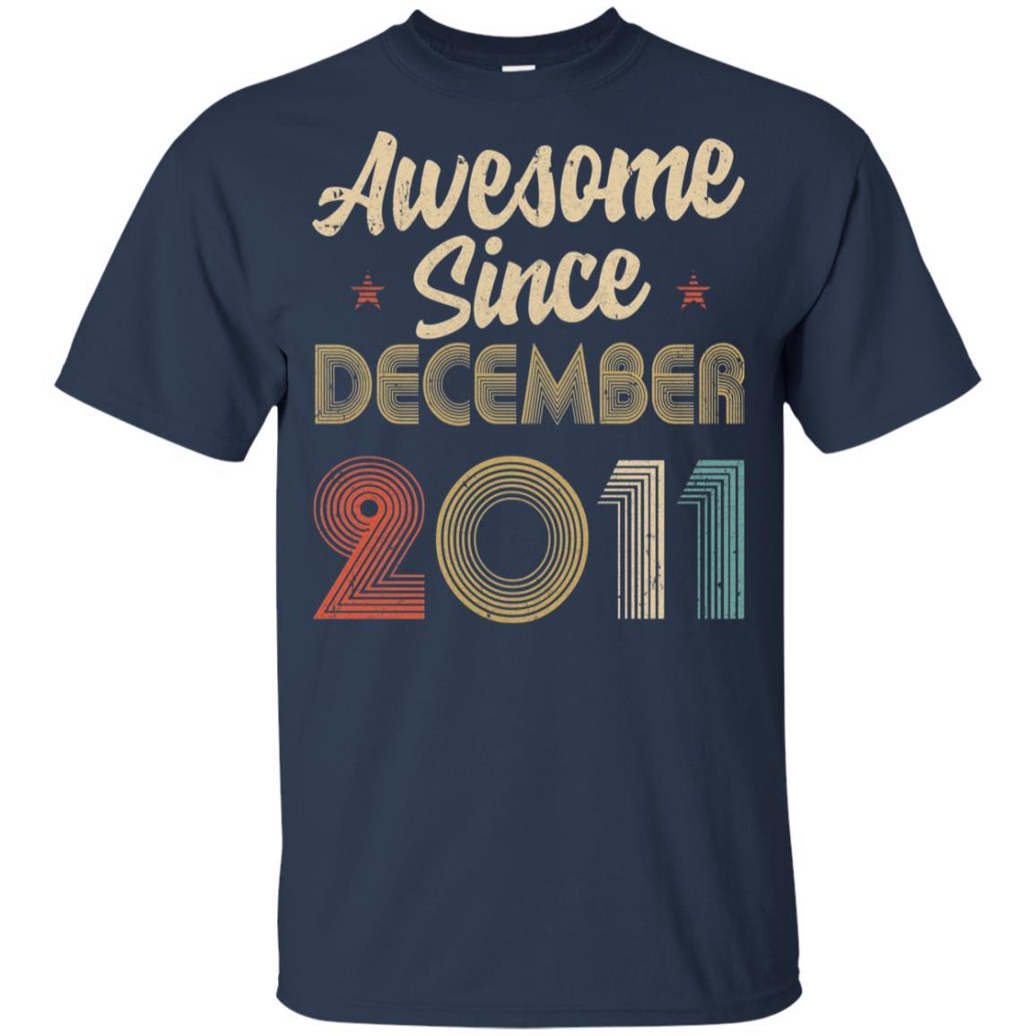 Awesome Since December 2011 Vintage 10th Birthday Gifts Youth-Youth Shirt-Youth T-Shirt-Navy