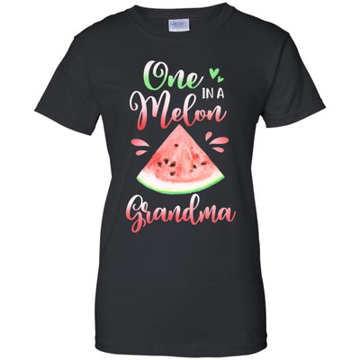 One In A Melon Grandma Funny Watermelon Birthday Gifts-T-Shirt & Hoodie-Women's T-Shirt-Black