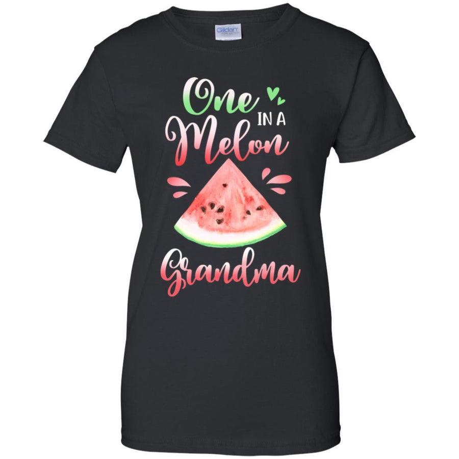 One In A Melon Grandma Funny Watermelon Birthday Gifts-T-Shirt & Hoodie-Women's T-Shirt-Black