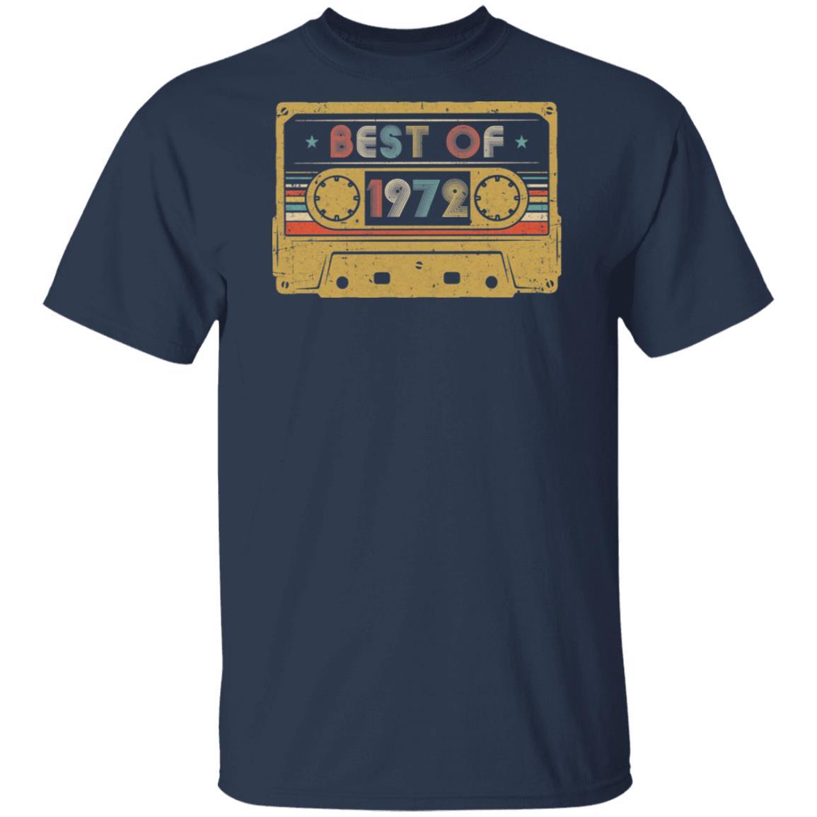 Vintage Cassette Best Of 1972 49th Cassette Birthday Gifts-T-Shirt & Hoodie-Classic T-Shirt-Navy