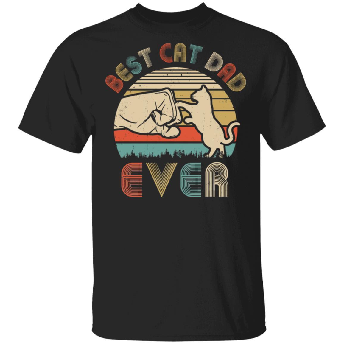 Vintage Best Cat Dad Ever Bump Fit Funny Dat Gifts