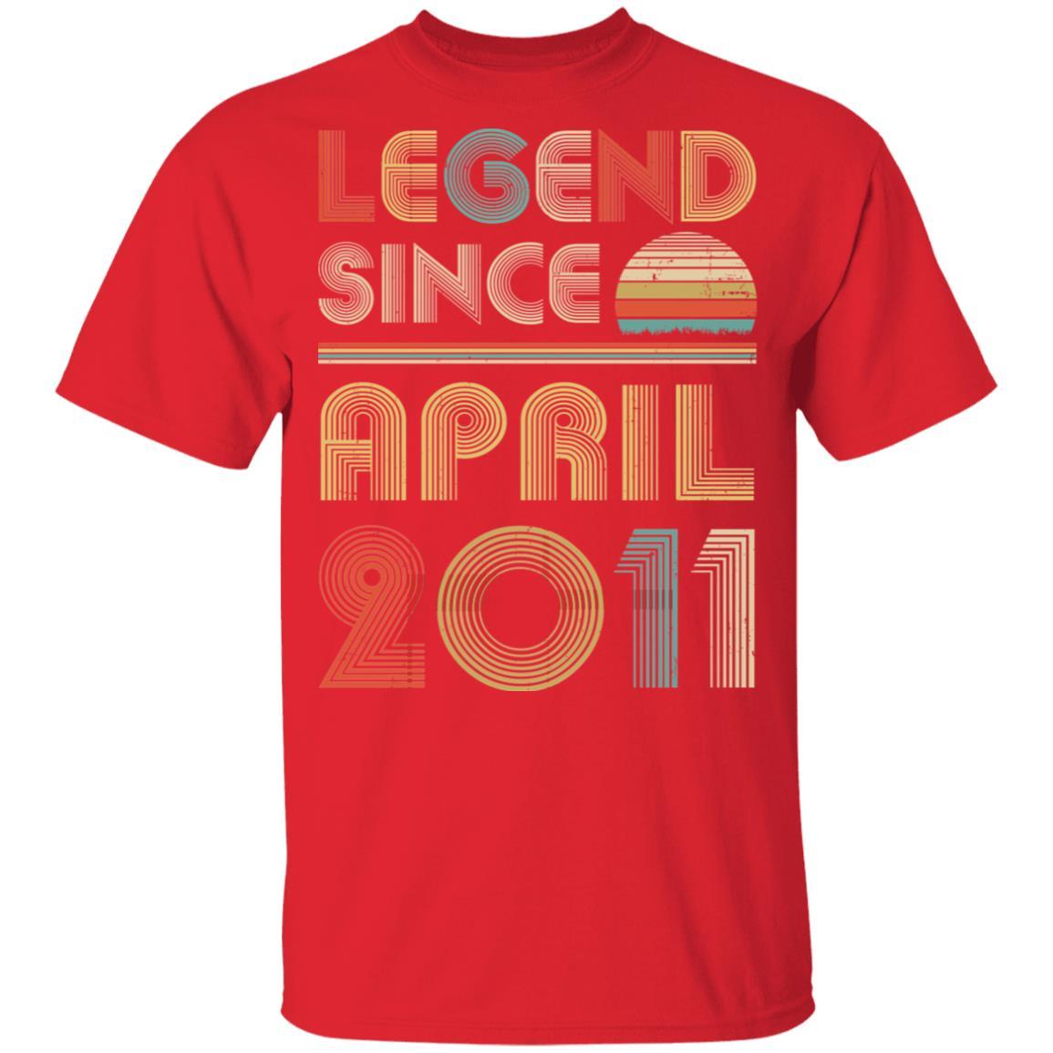 Legend Since April 2011 Vintage 10th Birthday Gifts Youth-Youth Shirt-Youth T-Shirt-Red