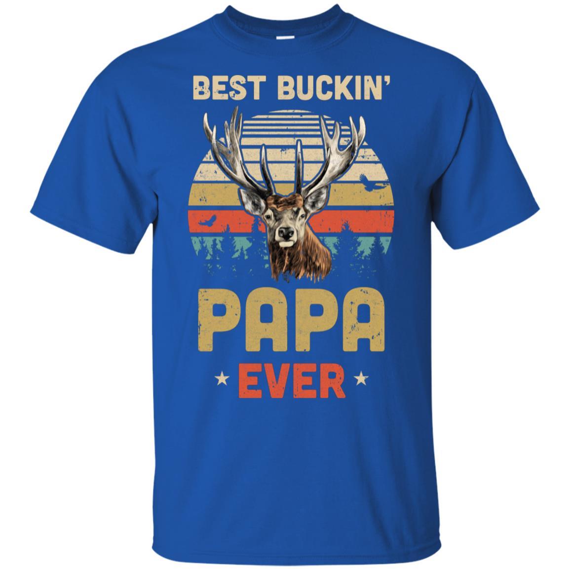 Vintage Best Buckin' Papa Ever Gift For Father Day-T-Shirt & Hoodie-Classic T-Shirt-Royal