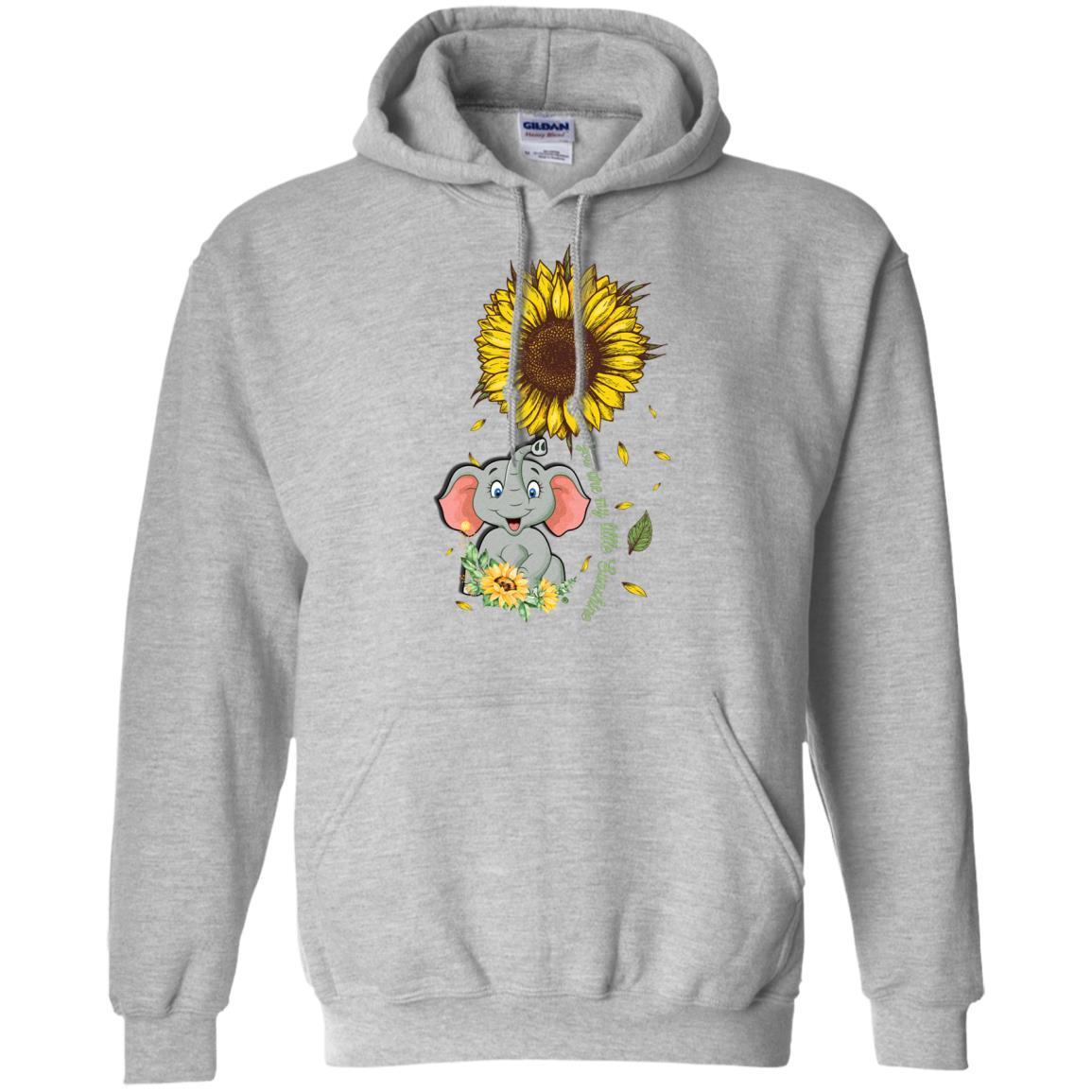 You Are My Little Sunshine Sunflower Elephant-T-Shirt & Hoodie-Pullover Hoodie-Sport Grey