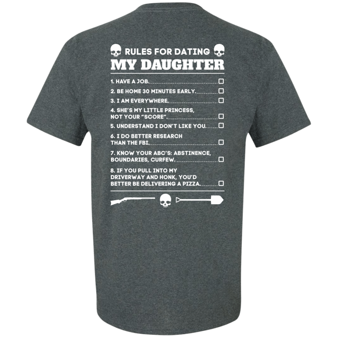 Rules For Dating My Daughter Funny-T-Shirt & Hoodie-Classic T-Shirt-Dark Heather