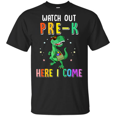 Pre-K Here I Come Dinosaur Back To School Youth-Youth Shirt-Youth T-Shirt-Black