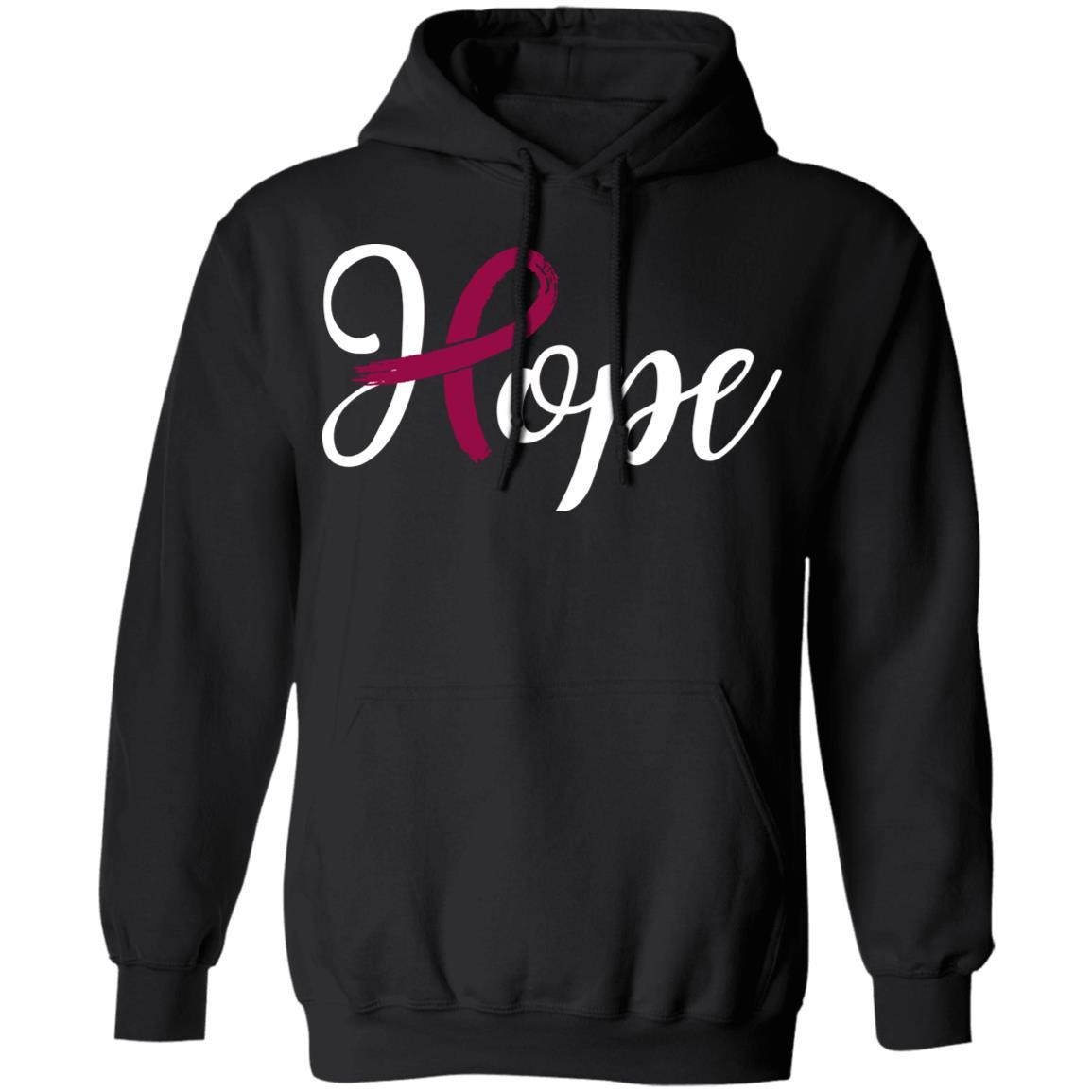 Multiple Myeloma Awareness Burgundy Ribbon Hope-T-Shirt & Hoodie-Pullover Hoodie-Black