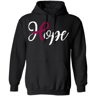 Multiple Myeloma Awareness Burgundy Ribbon Hope-T-Shirt & Hoodie-Pullover Hoodie-Black
