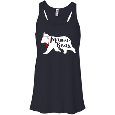 Nurse Mama Bear-T-Shirt & Hoodie-Women's Flowy Racerback Tank-Midnight