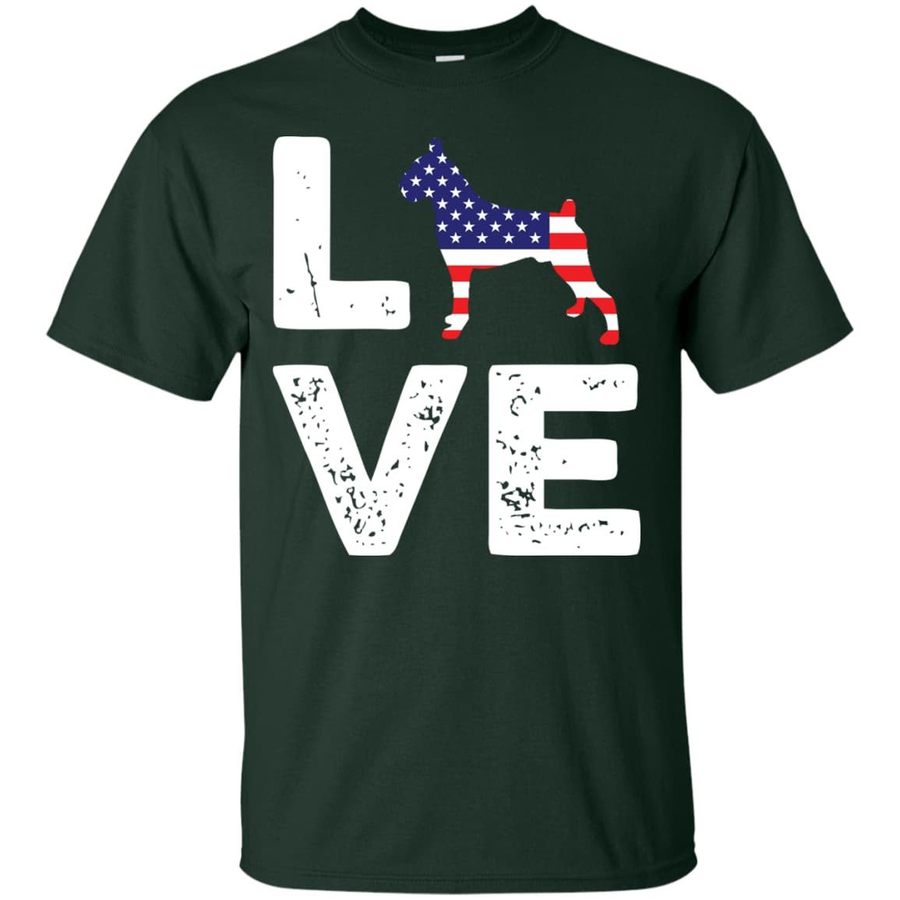 American Flag Dog Boxer Love-T-Shirt & Hoodie-Classic T-Shirt-Forest Green