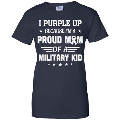I Purple Up Proud Mom Of A Military Kid Child-T-Shirt & Hoodie-Women's T-Shirt-Navy