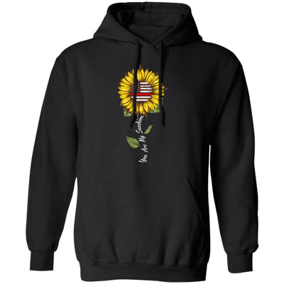 You Are My Sunshine Sunflower Female Firefighter Gifts-T-Shirt & Hoodie-Pullover Hoodie-Black