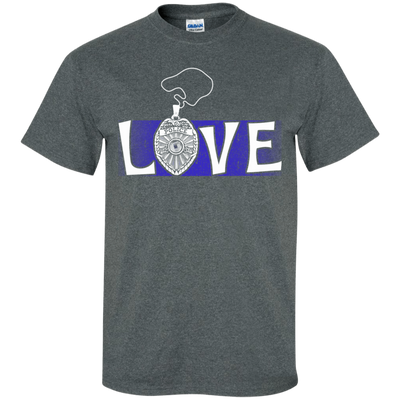 Love Police Thin Blue Line-T-Shirt & Hoodie-Classic T-Shirt-Dark Heather