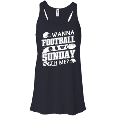 WANNA FOOTBALL SUNDAY WITH ME-T-Shirt & Hoodie-Women's Flowy Racerback Tank-Midnight