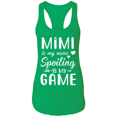 Mimi Is My Name Spoiling Is My Game Funny Mothers Day-T-Shirt & Tank Top-Women's Ideal Racerback Tank-Kelly Green