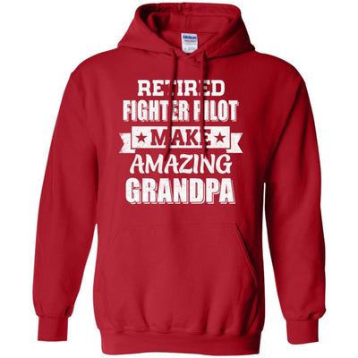 Funny Retired Fighter Pilot Make Amazing Grandpa Gifts-T-Shirt & Hoodie-Pullover Hoodie-Red