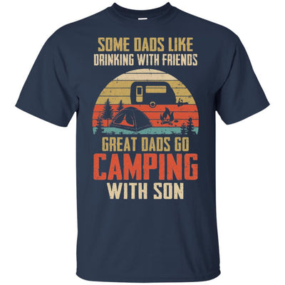 Dads Like Drinking Great Dads Go Camping With Son-T-Shirt & Hoodie-Classic T-Shirt-Navy