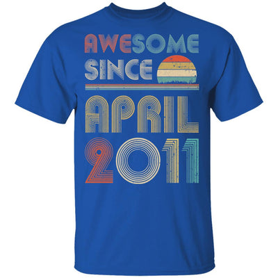 Awesome Since April 2011 Vintage 10th Birthday Gifts Youth-Youth Shirt-Youth T-Shirt-Royal