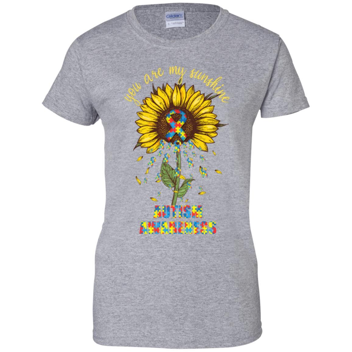 You Are My Sunshine Autism Awareness-T-Shirt & Hoodie-Women's T-Shirt-Sport Grey