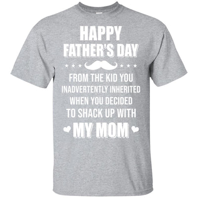 Happy Fathers Day From The Kid Bonus Step Dad Gift-T-Shirt & Hoodie-Classic T-Shirt-Sport Grey