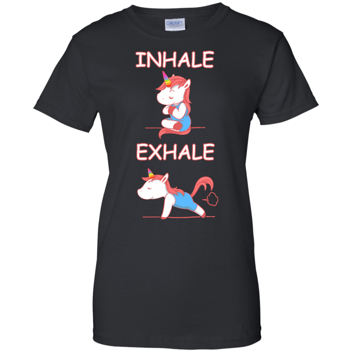 Yoga Unicorn Inhale Exhale-T-Shirt & Hoodie-Women's T-Shirt-Black