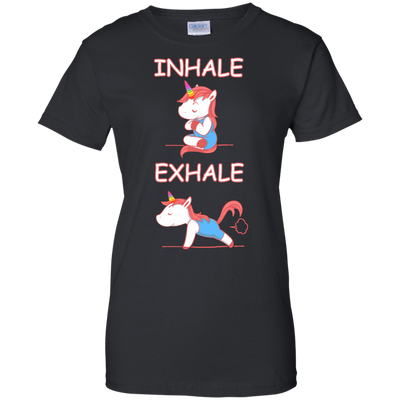 Yoga Unicorn Inhale Exhale-T-Shirt & Hoodie-Women's T-Shirt-Black