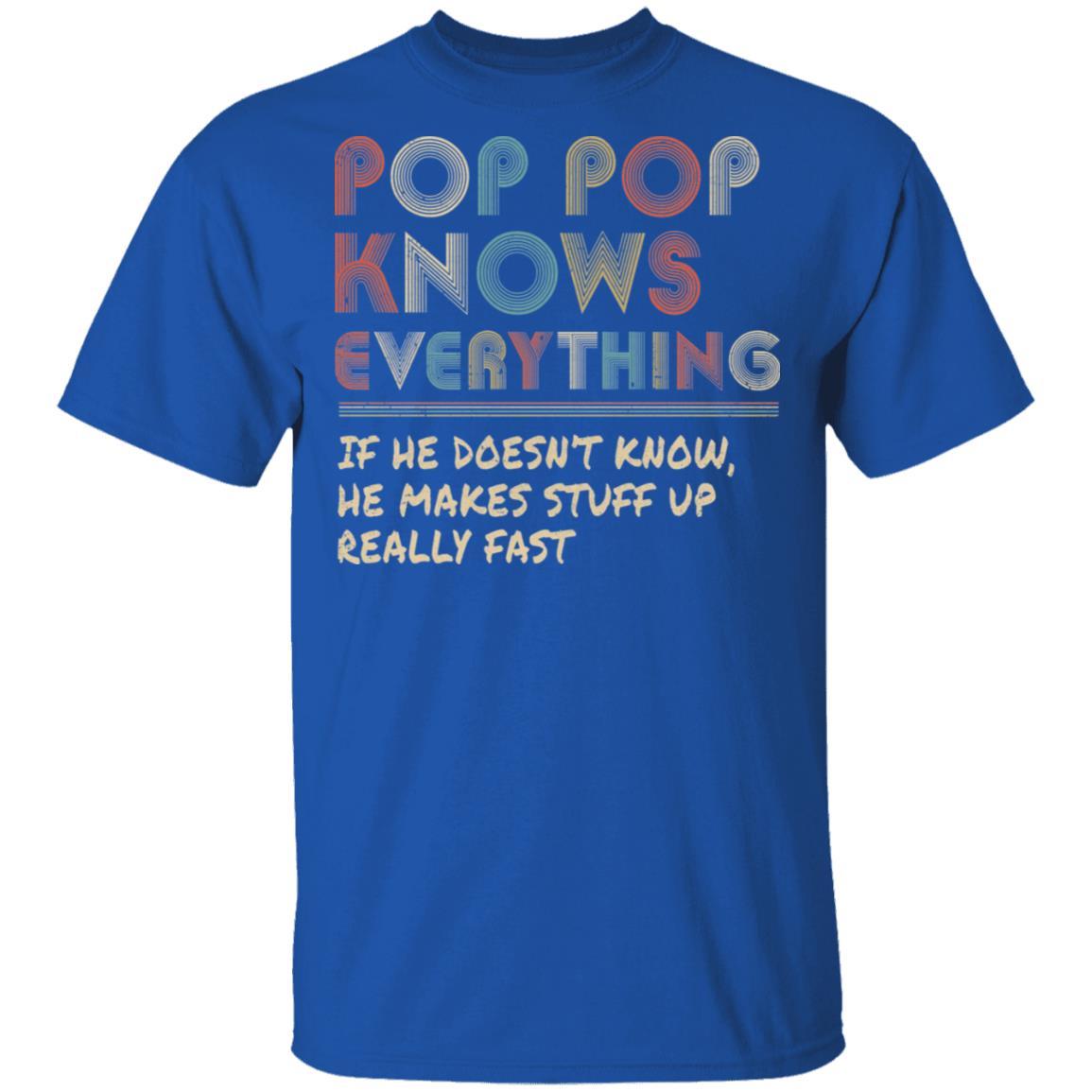 Pop Pop Know Everything Vintage Pop Pop Father's Day Gift-T-Shirt & Hoodie-Classic T-Shirt-Royal