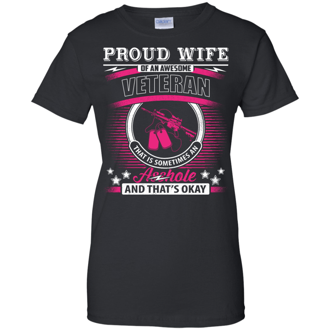 Proud Wife Of An Awesome Veteran-T-Shirt & Hoodie-Women's T-Shirt-Black