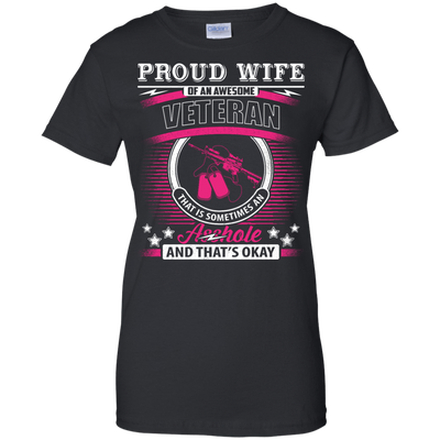 Proud Wife Of An Awesome Veteran-T-Shirt & Hoodie-Women's T-Shirt-Black