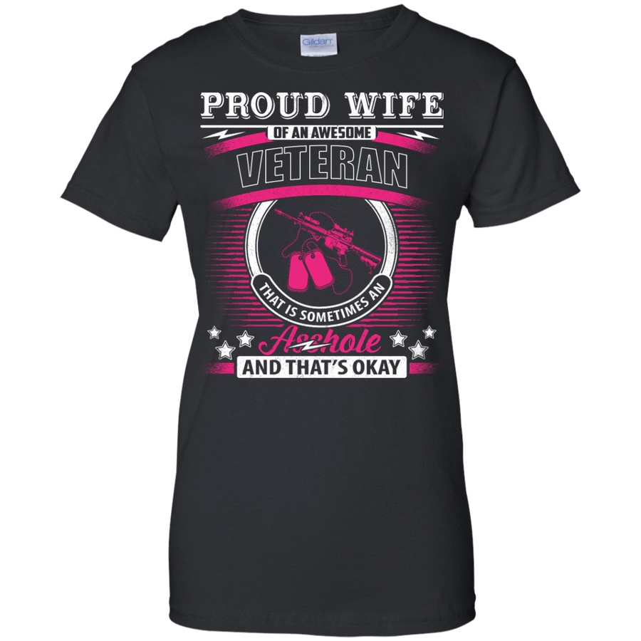 Proud Wife Of An Awesome Veteran-T-Shirt & Hoodie-Women's T-Shirt-Black