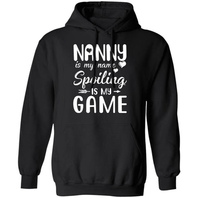 Nanny Is My Name Spoiling Is My Game Funny Mothers Day-T-Shirt & Tank Top-Pullover Hoodie-Black