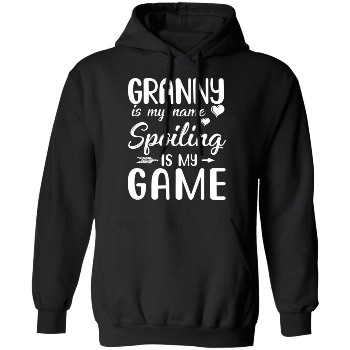 Granny Is My Name Spoiling Is My Game Funny Mothers Day-T-Shirt & Tank Top-Pullover Hoodie-Black