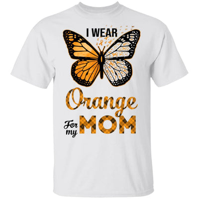 I Wear Orange For My Mom Butterfly Leukemia MS Awareness-T-Shirt & Hoodie-Classic T-Shirt-White
