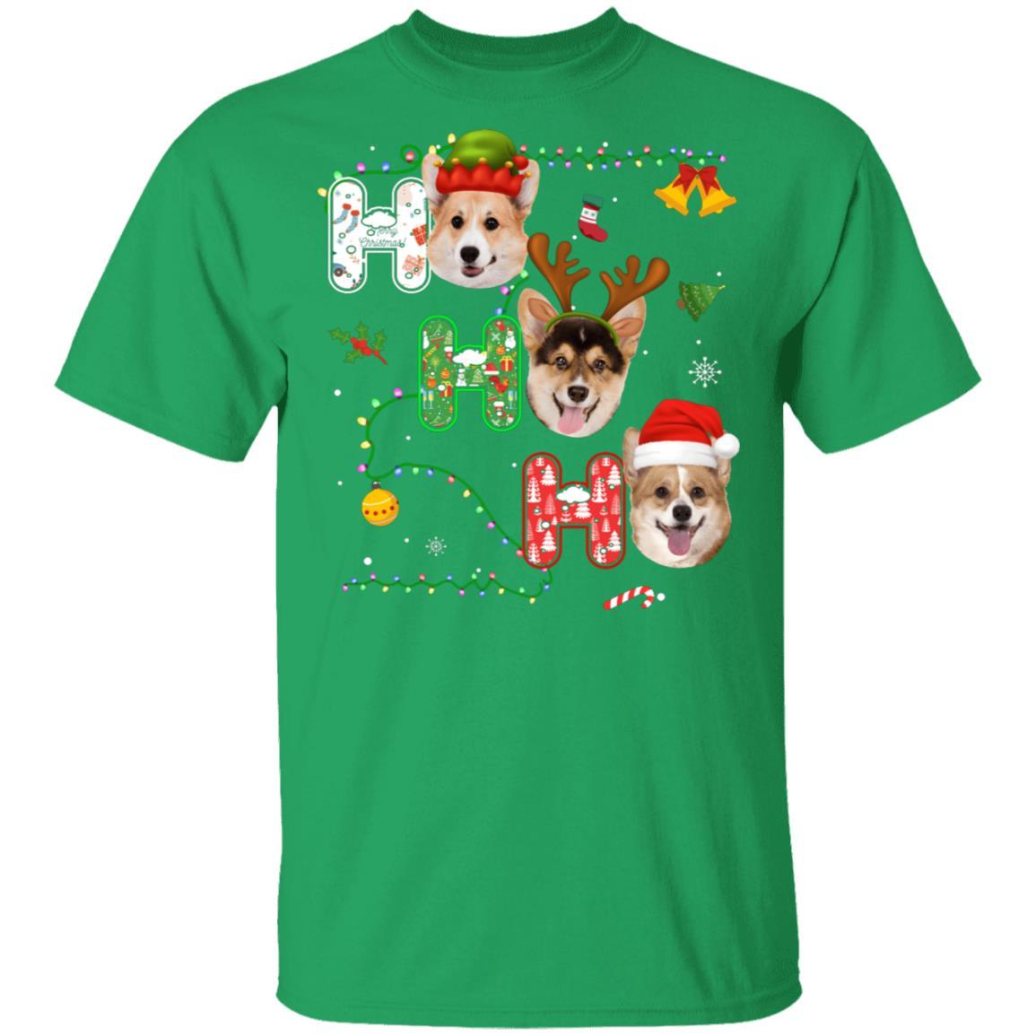 Christmas Ho Ho Ho Corgi Lover Funny Xmas Gift-T-Shirt & Sweatshirt-Classic T-Shirt-Irish Green