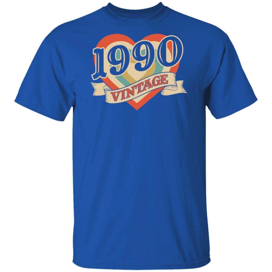 31th Birthday Gifts Classic Retro Heart Vintage 1990-T-Shirt & Tank Top-Classic T-Shirt-Royal