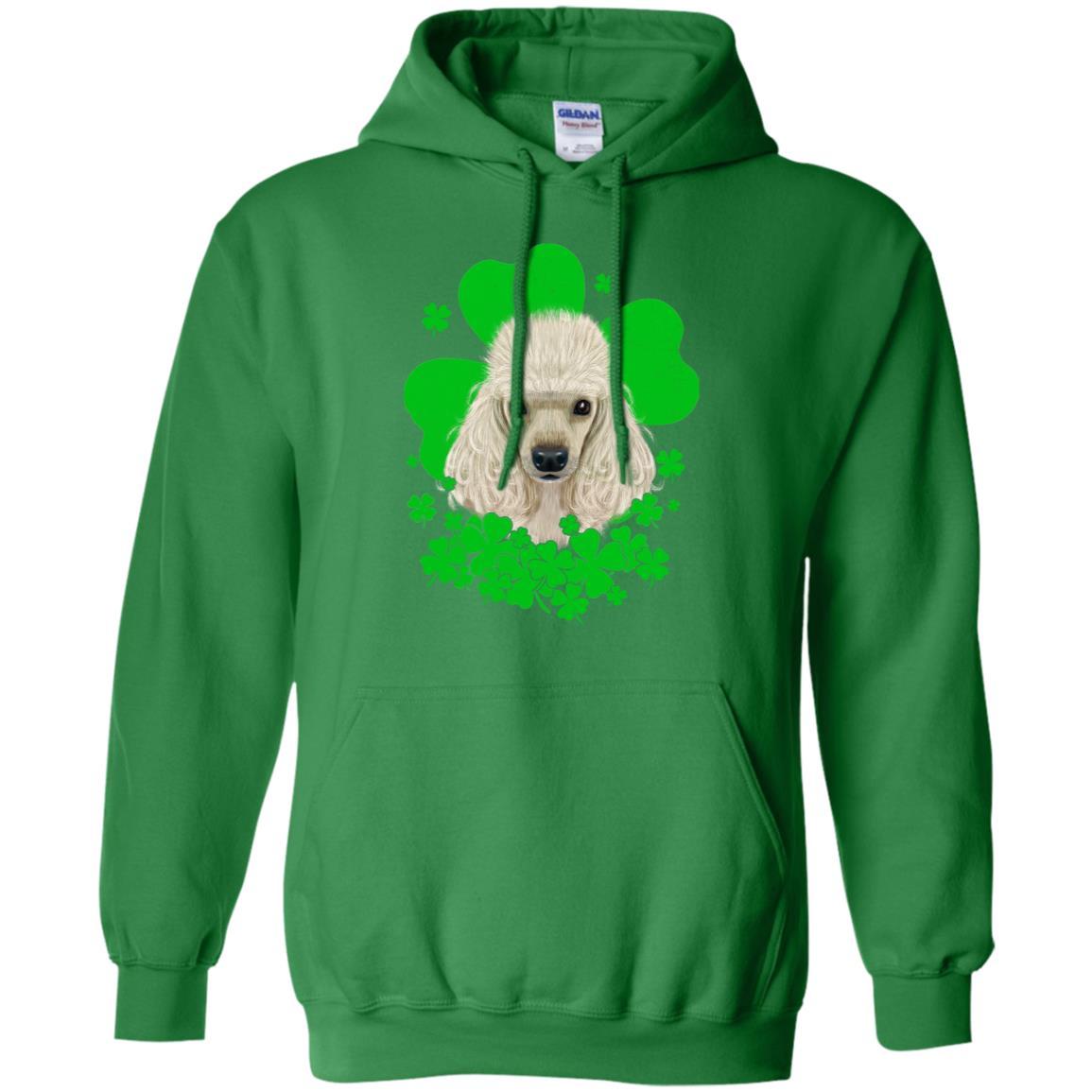 Poodle St. Patrick's Day Clovers-T-Shirt & Hoodie-Pullover Hoodie-Irish Green