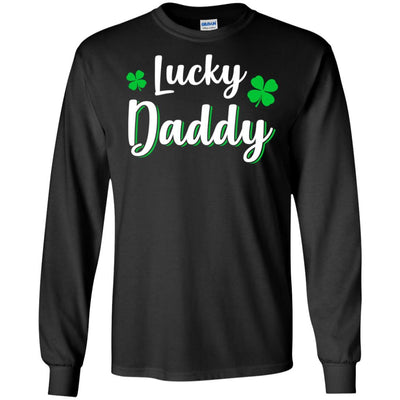 Luckiest Lucky Daddy St Patricks Day-T-Shirt & Hoodie-Long Sleeve T-Shirt-Black