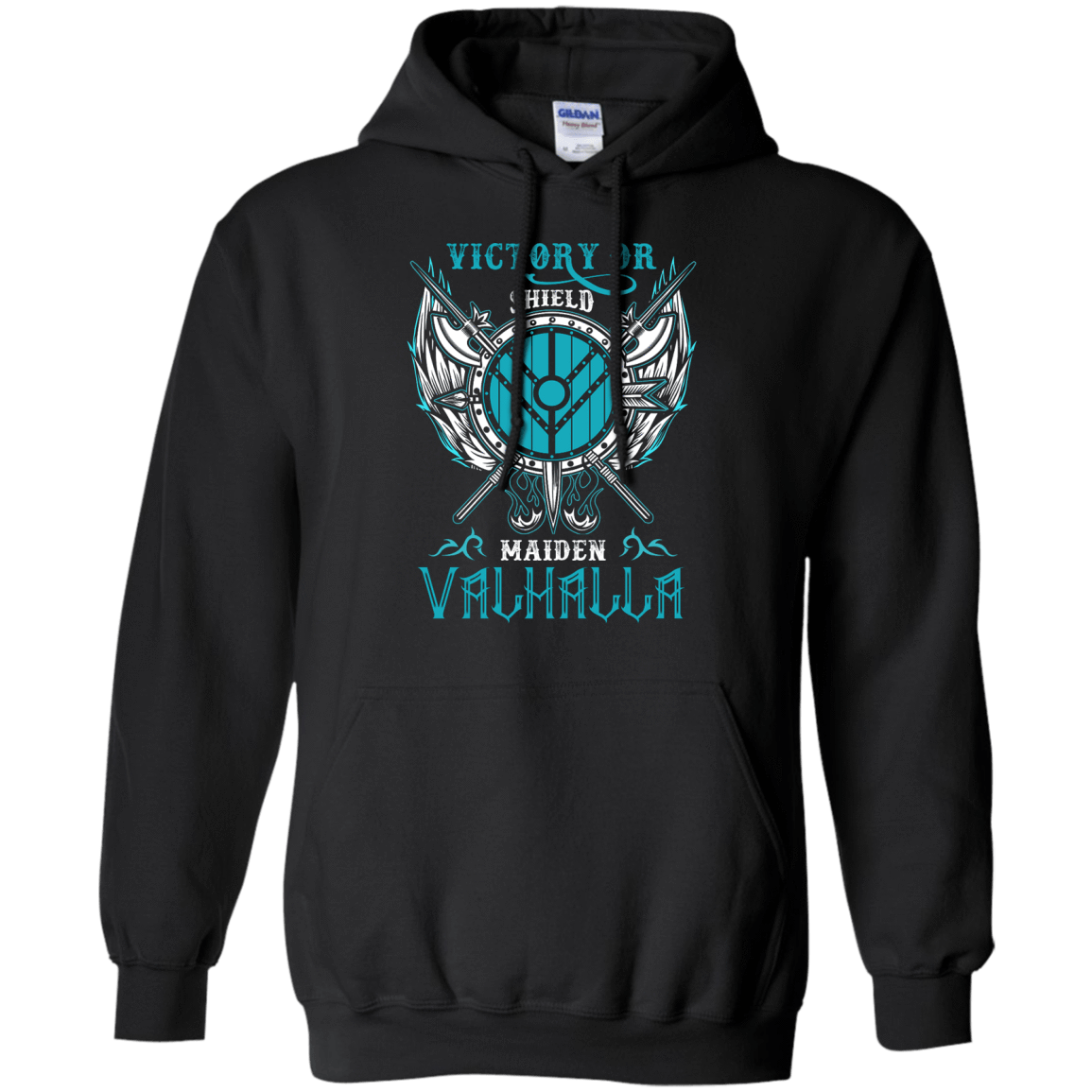 Shieldmaiden Victory Or Valhalla-T-Shirt & Hoodie-Pullover Hoodie-Black