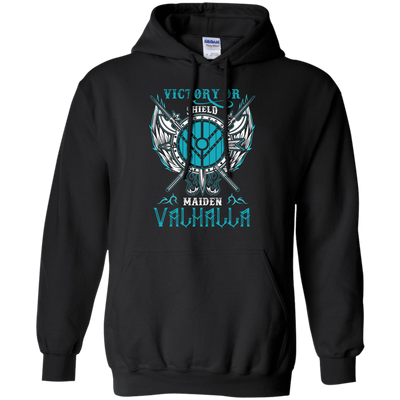 Shieldmaiden Victory Or Valhalla-T-Shirt & Hoodie-Pullover Hoodie-Black