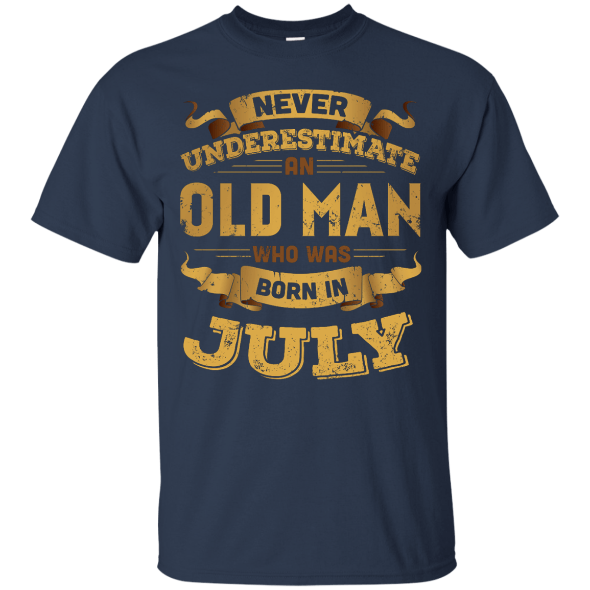 Never Underestimate An Old Man Who Was Born In July-T-Shirt & Hoodie-Classic T-Shirt-Navy