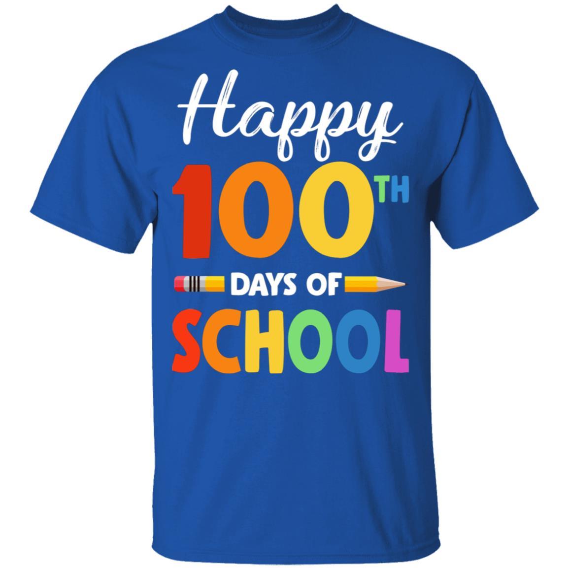 Happy 100th Day of School Teacher or Student Gift Youth-Youth Shirt-Youth T-Shirt-Royal