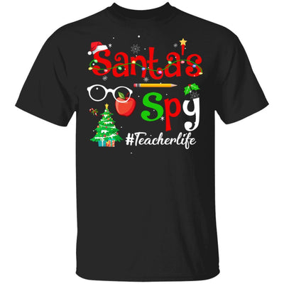 Christmas Teachers Teach Santa's Spy Teacher Life-T-Shirt & Sweatshirt-Classic T-Shirt-Black