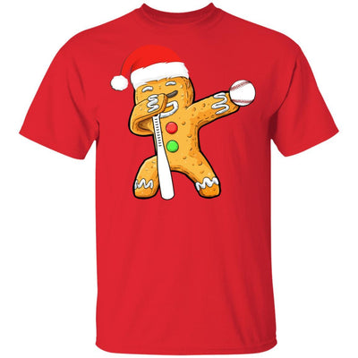 Dabbing Gingerbread Santa Baseball Christmas Pajama Gifts-T-Shirt & Sweatshirt-Classic T-Shirt-Red