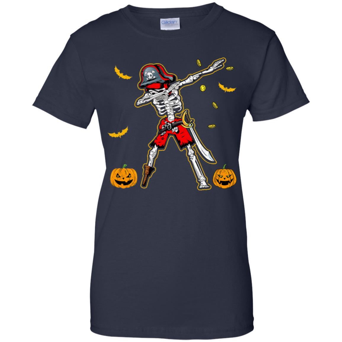 Dabbing Skeleton Pirate For Kids Boys Halloween Gift Dab-T-Shirt & Hoodie-Women's T-Shirt-Navy