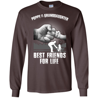 Poppy And Granddaughter best Friends For Life-T-Shirt & Hoodie-Long Sleeve T-Shirt-Dark Chocolate