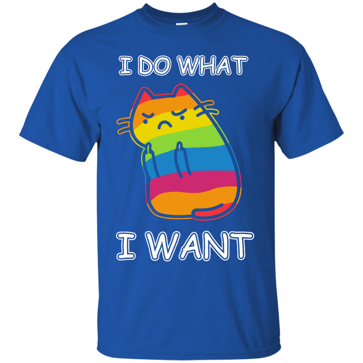 Rainbow Cat I Do What I Want-T-Shirt & Hoodie-Classic T-Shirt-Royal