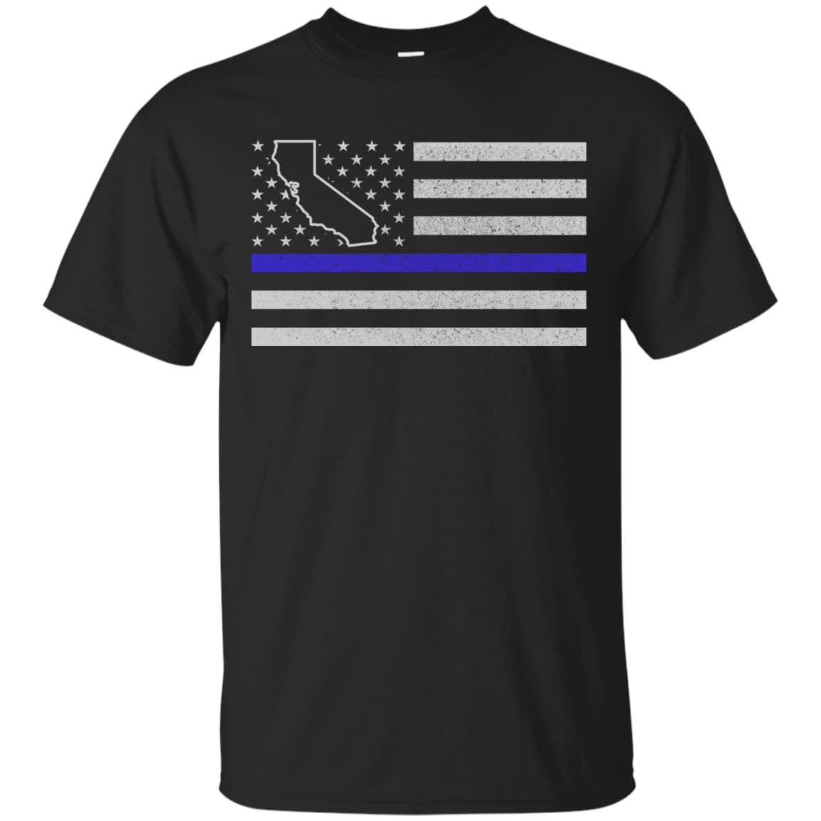 California Thin Blue Line Police State-T-Shirt & Hoodie-Classic T-Shirt-Black