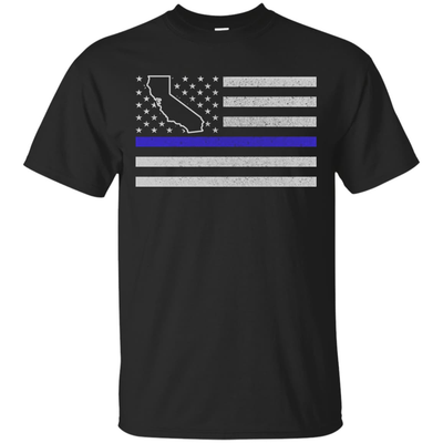 California Thin Blue Line Police State-T-Shirt & Hoodie-Classic T-Shirt-Black