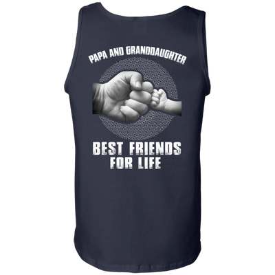 Papa And Granddaughter Best Friends For Life-T-Shirt & Hoodie-Unisex Tank-Navy