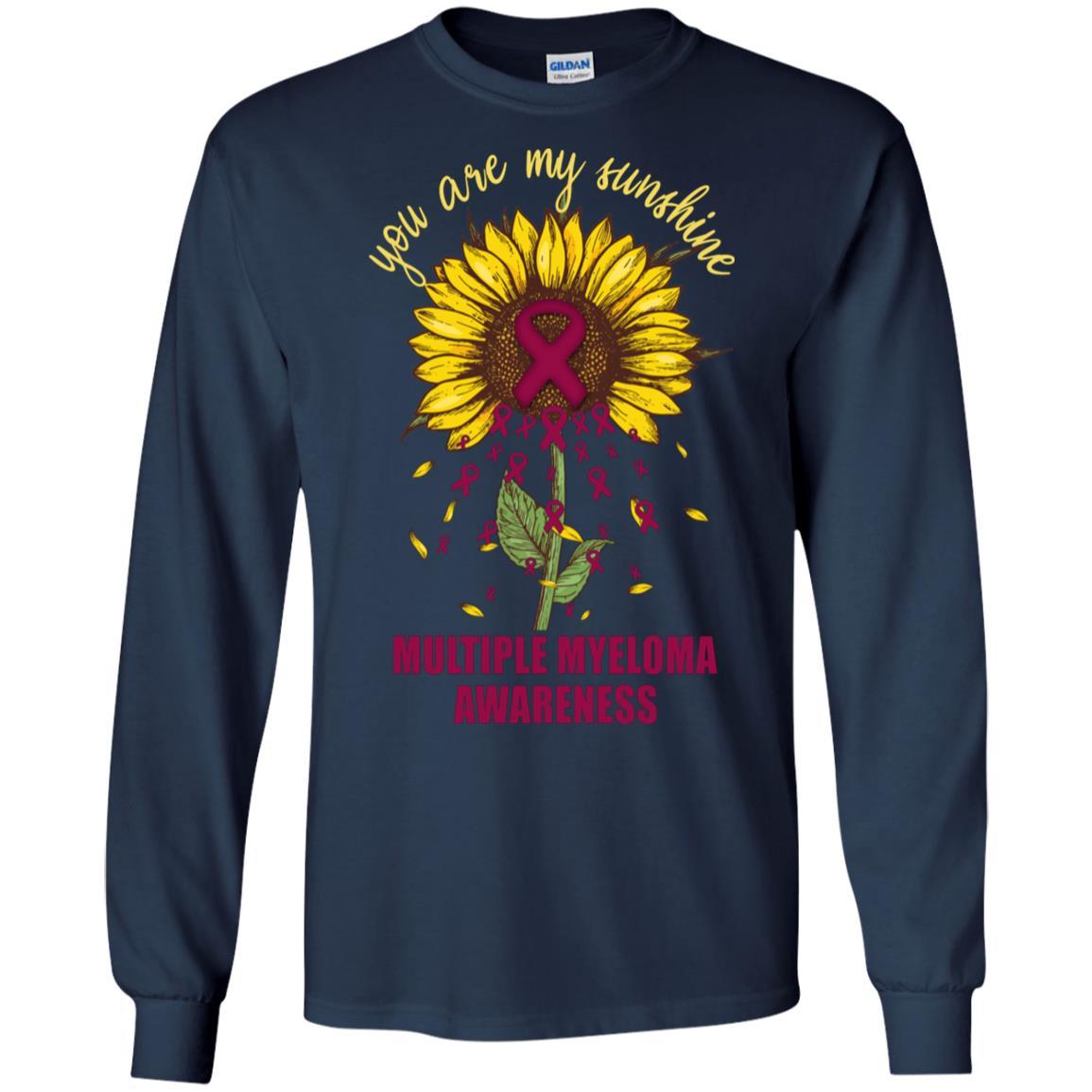 You Are My Sunshine Multiple Myeloma Awareness-T-Shirt & Hoodie-Long Sleeve T-Shirt-Navy